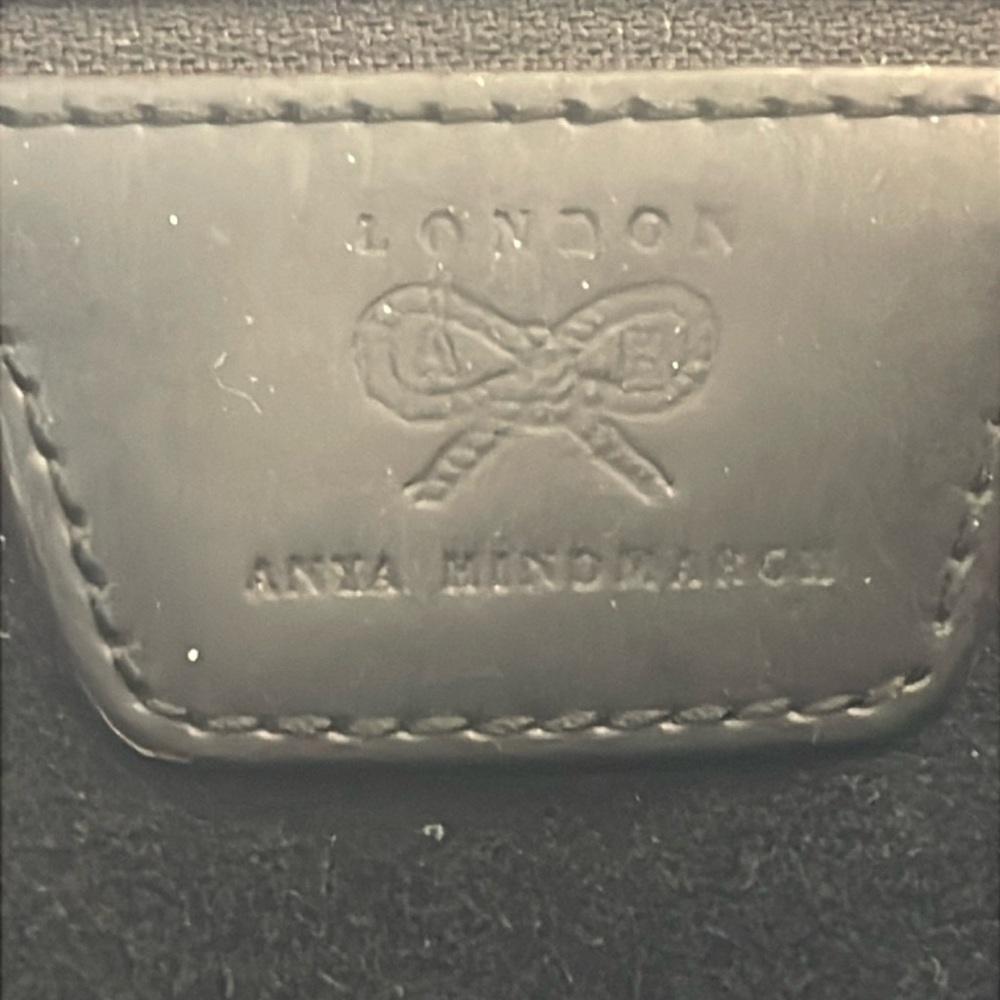 authentic ANYA HINDMARCH black woven leather large handbag Stunning! - Picture 7 of 7